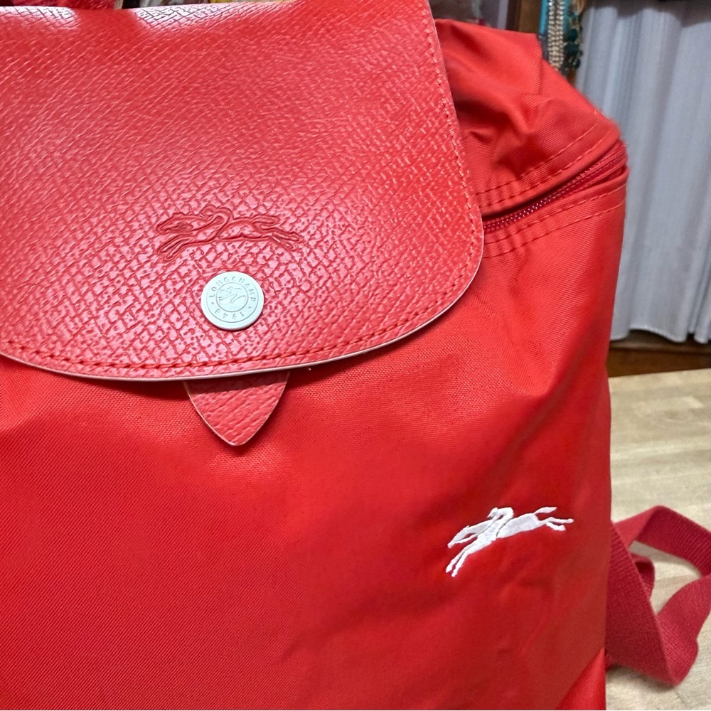 LONGCHAMP Red Le Pliage Club Backpack - Picture 2 of 8